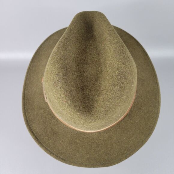Lite Felt Mens Classic Traveler Hat 100% Wool Headwear Brown Tan Size Medium - Picture 6 of 12